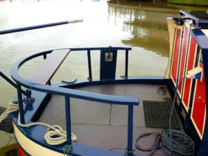 rear deck on canal boat for holidays